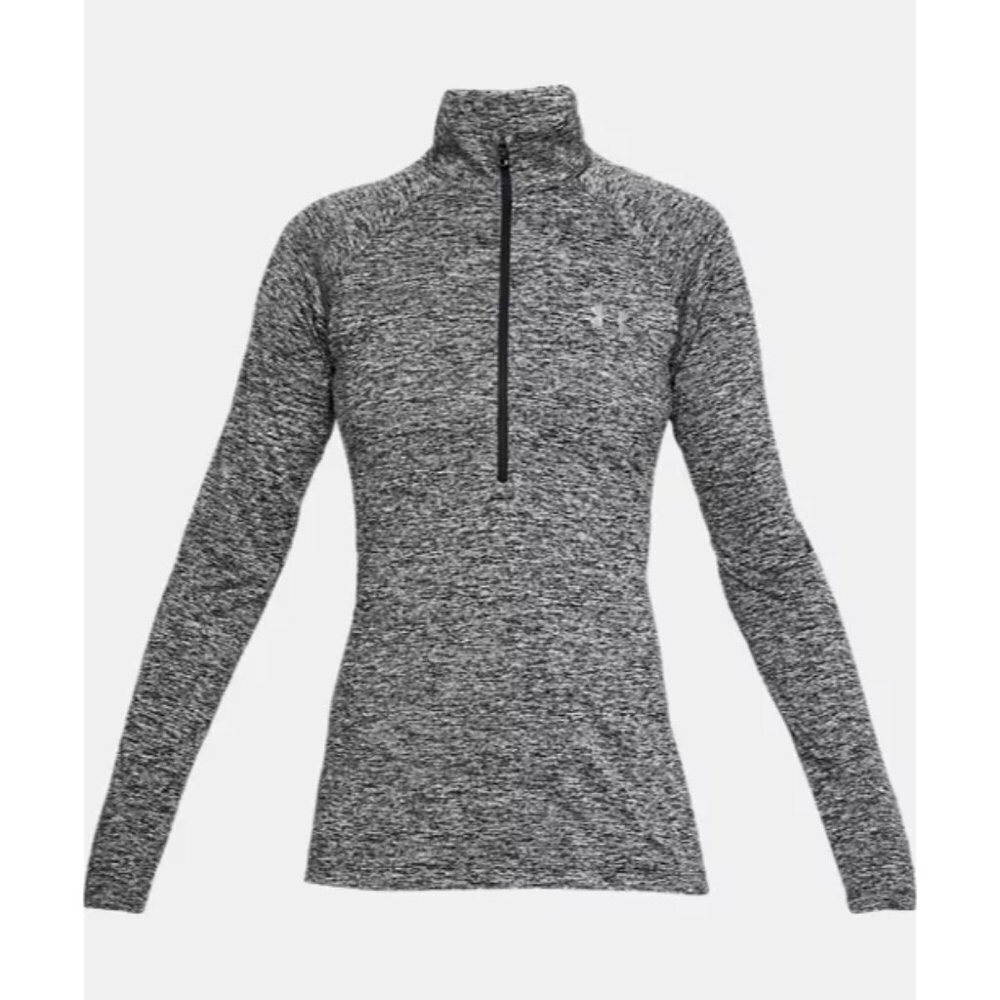 Under Armor Grey Heathered UA Tech Twist 1/2 Zip Long Sleeve Shirt size S